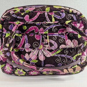 Vera Bradley Retired Purses Purple Punch Bowler Bag Floral Lots of Pockets